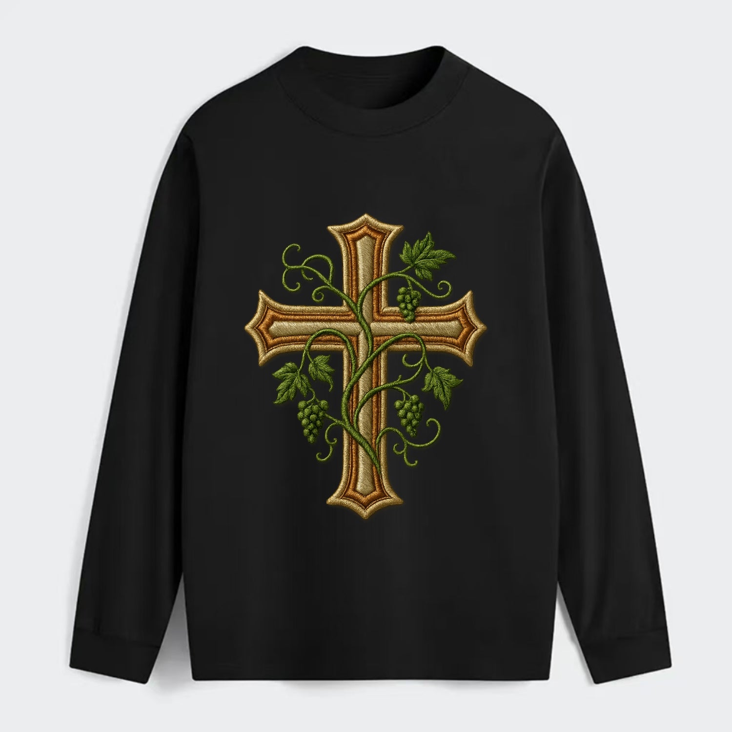Vine Cross  - Classic Long Sleeve Shirt - Black