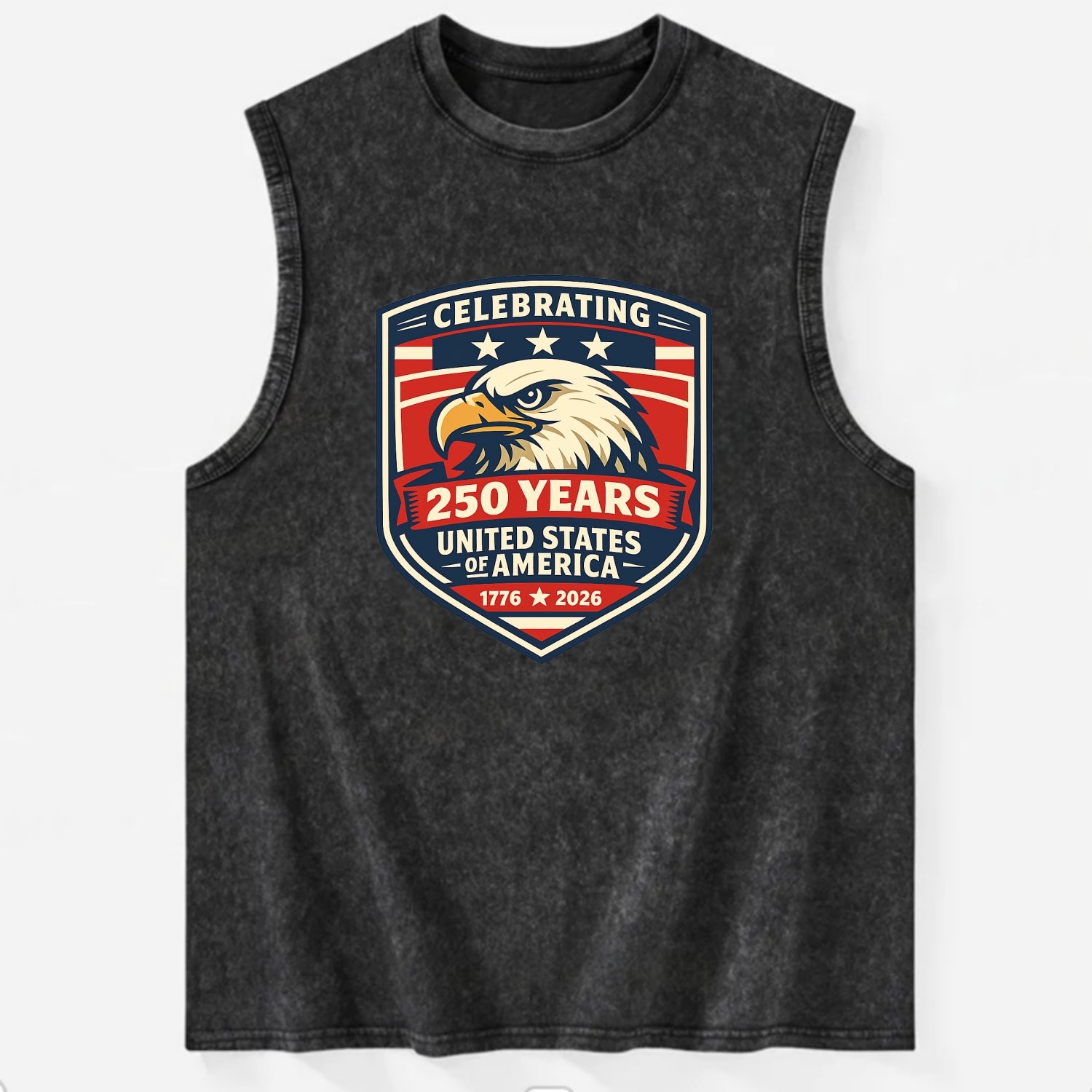 Heritage Eagle Emblem - Vintage Washed Tank - Black