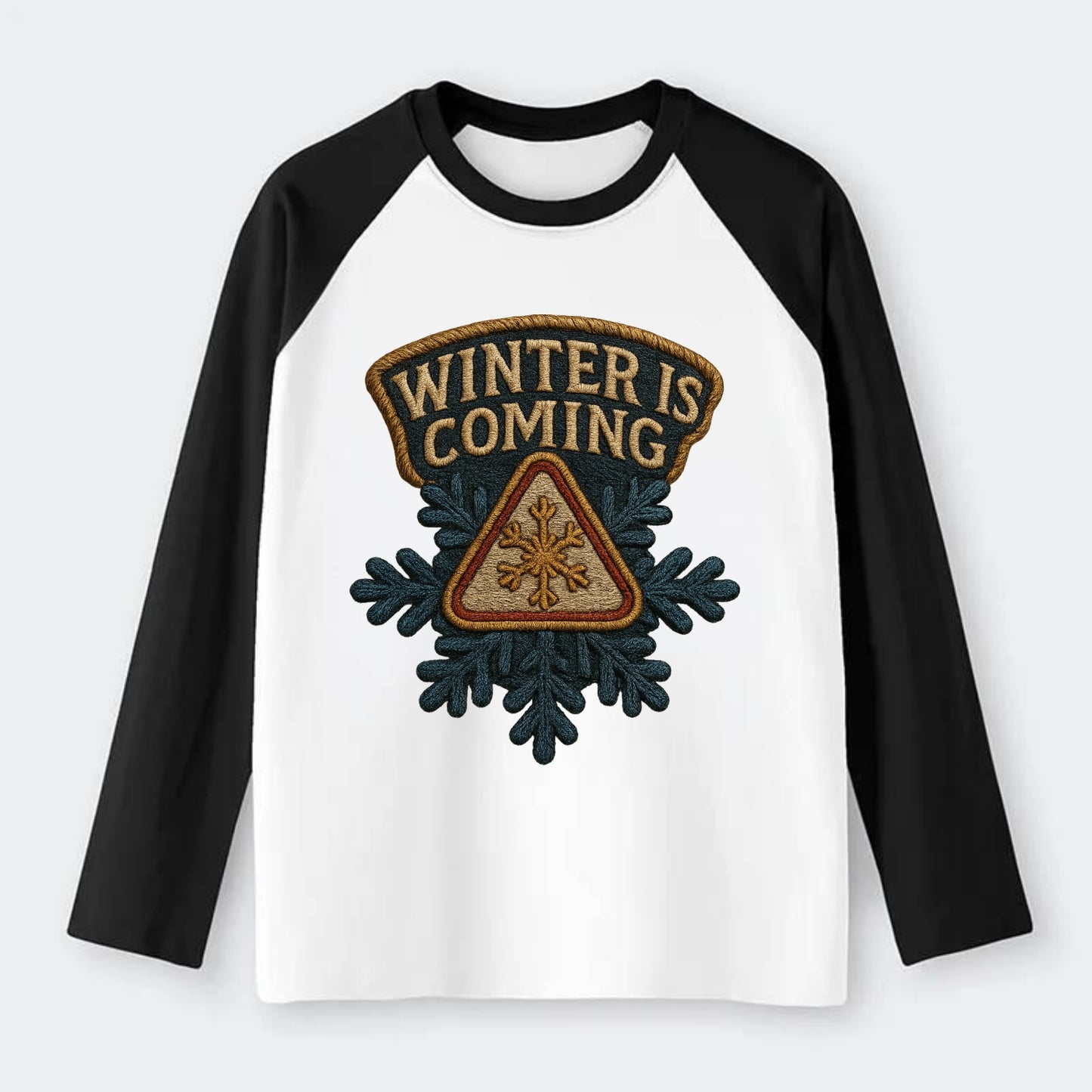 Winter Is Coming  - Raglan Long Sleeve T-Shirt - Black