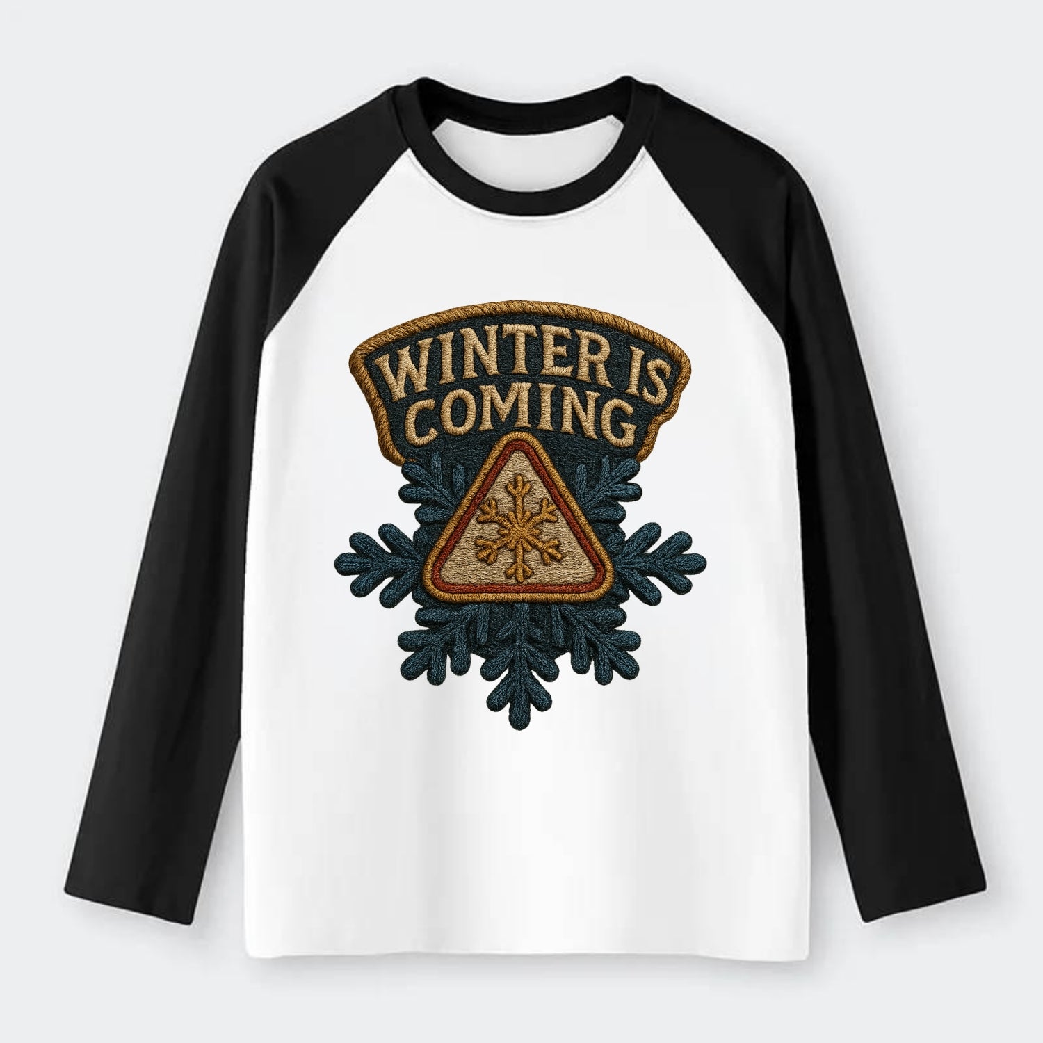 Winter Is Coming  - Raglan Long Sleeve T-Shirt - Black