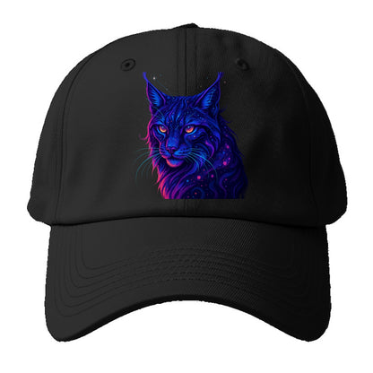 Stealthy lynx with ear tufts forming constellation patterns, nebula - Baseball Cap For Big Heads - Black