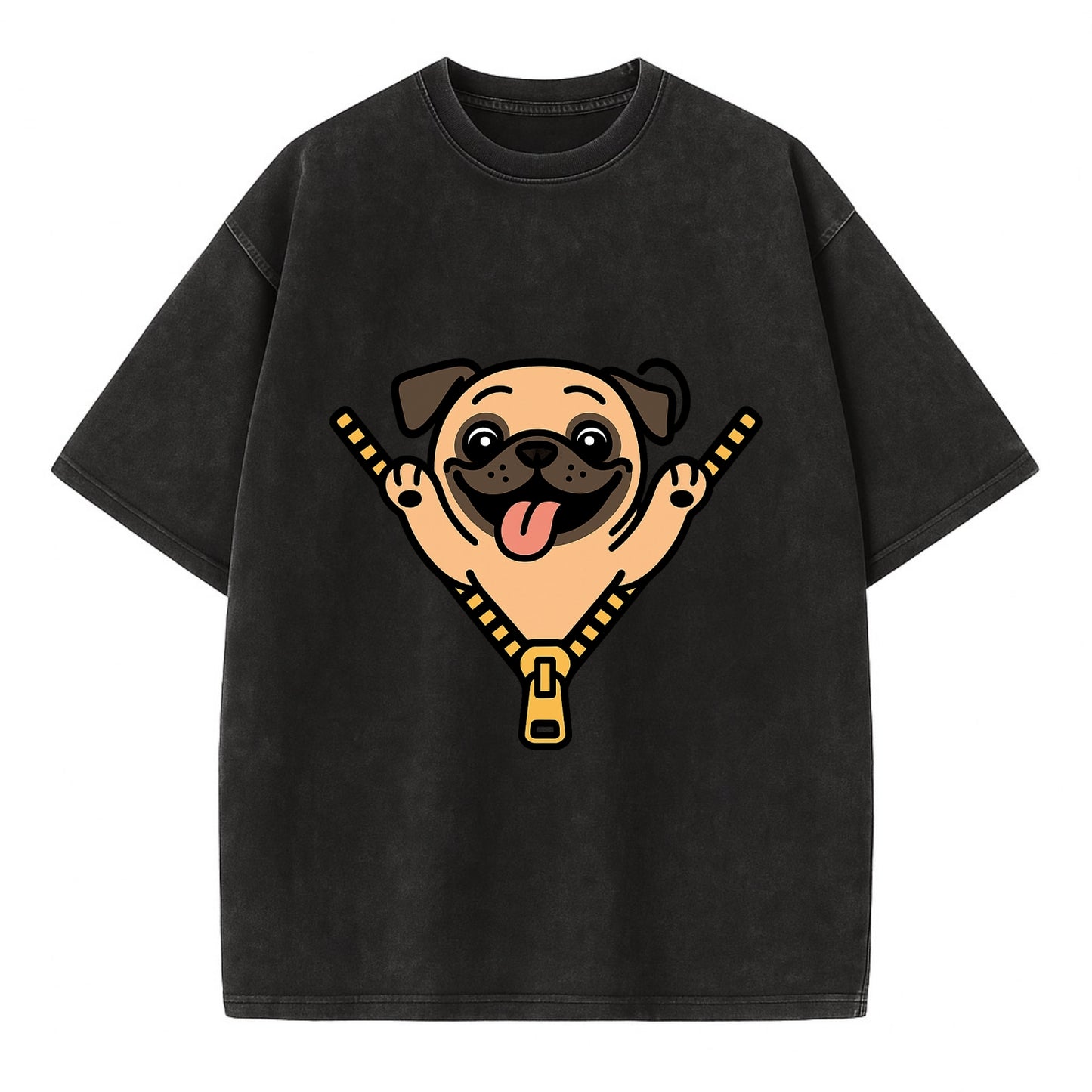 Pug - Vintage T-shirt - Black