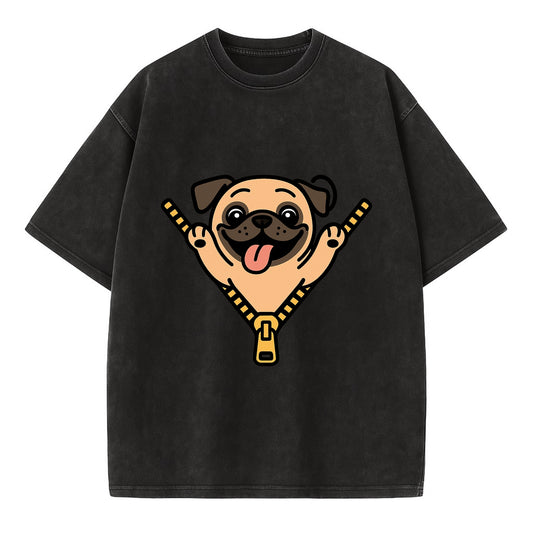 Pug - Vintage T-shirt - Black