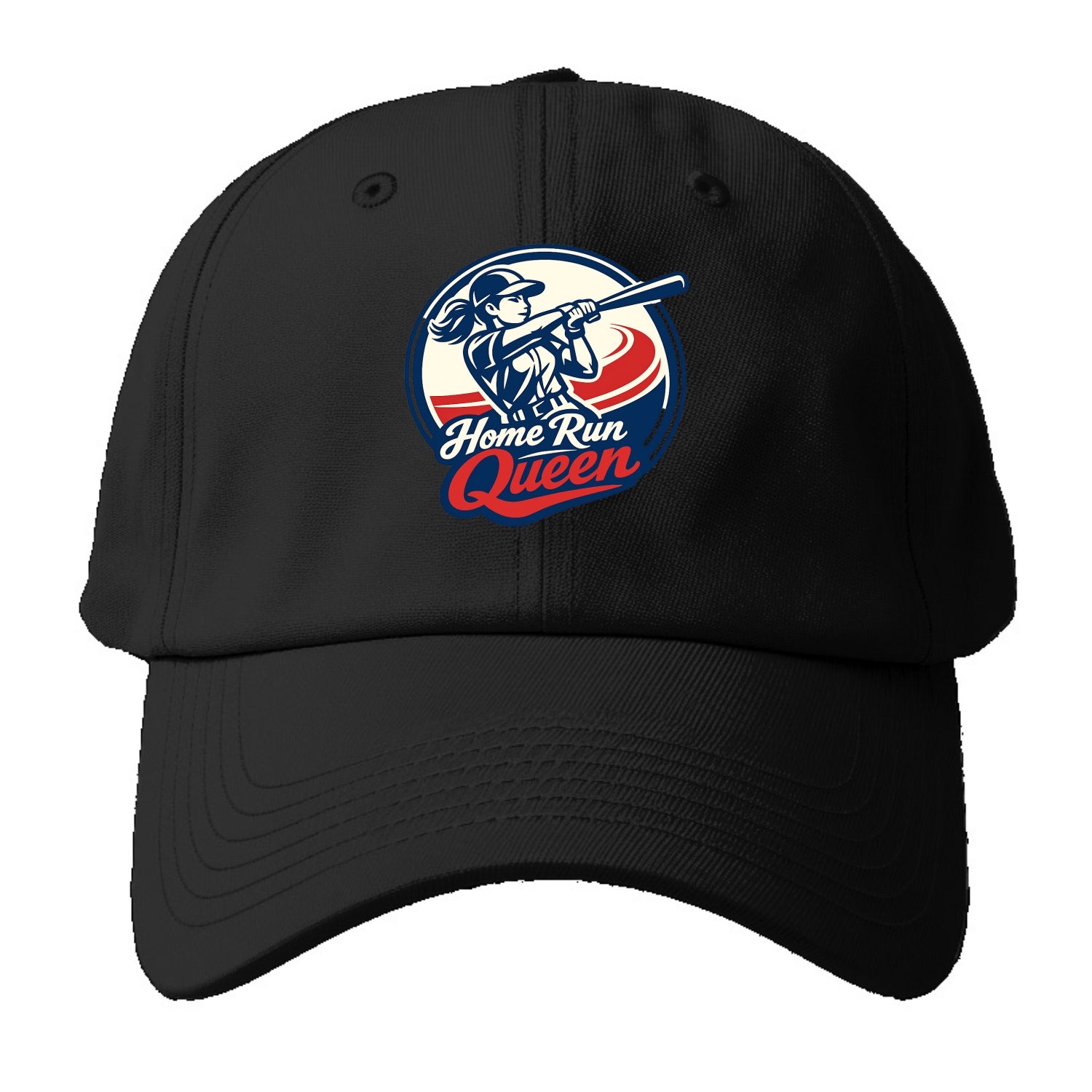Feminine Power at Bat - Baseball Cap For Big Heads - Black