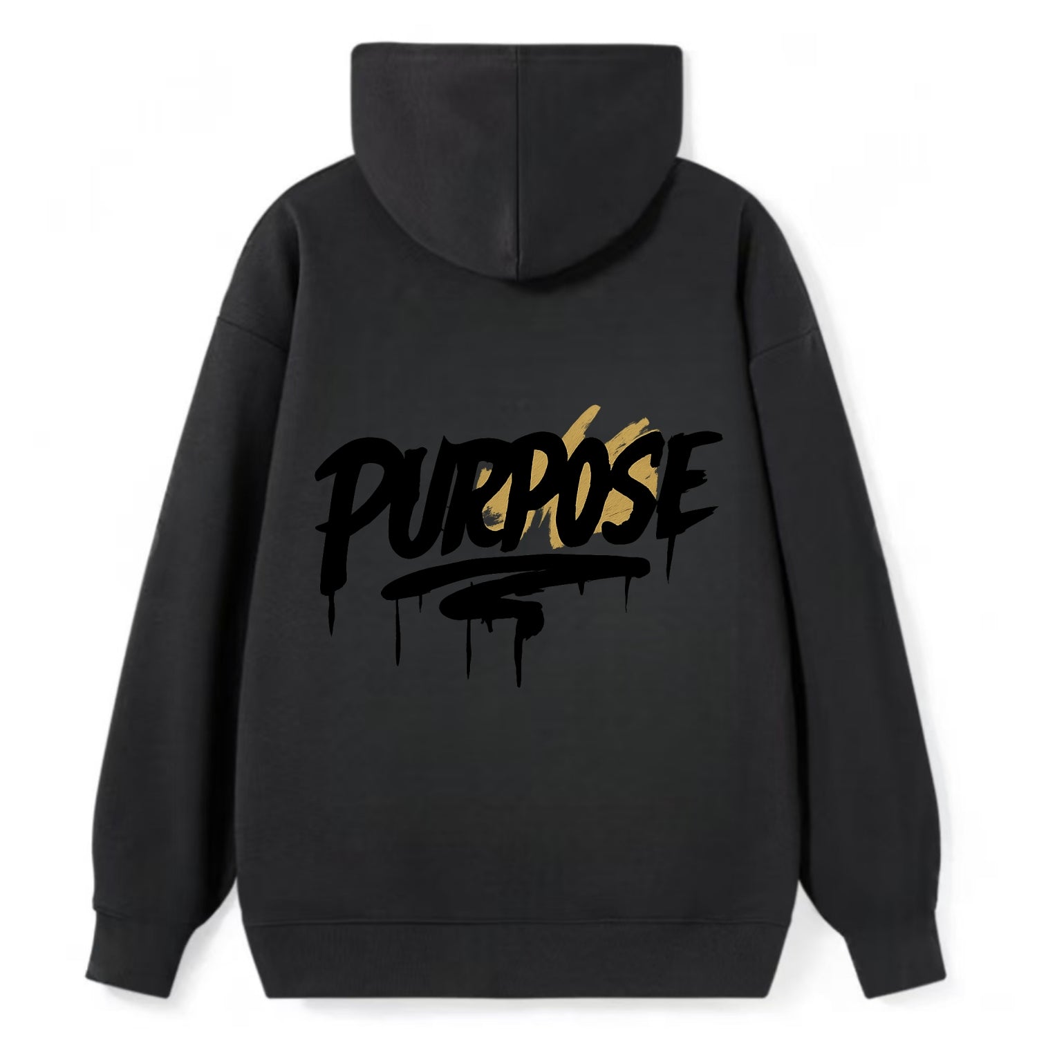 Bold typography design - "PURPOSE" - reason for being - Classic Pullover Hoodie - Black