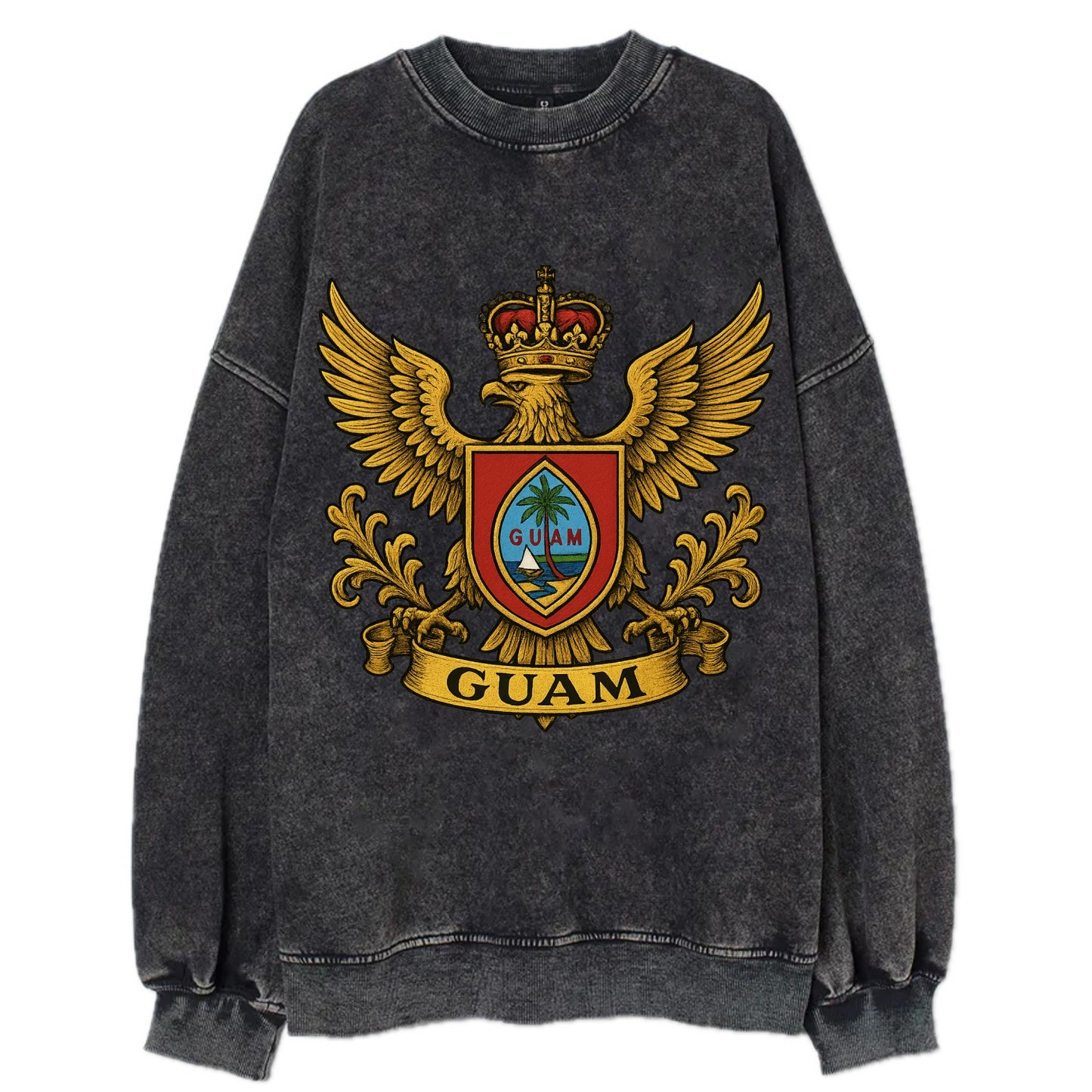 Guam Heritage Badge  - Vintage Sweatshirt - Black