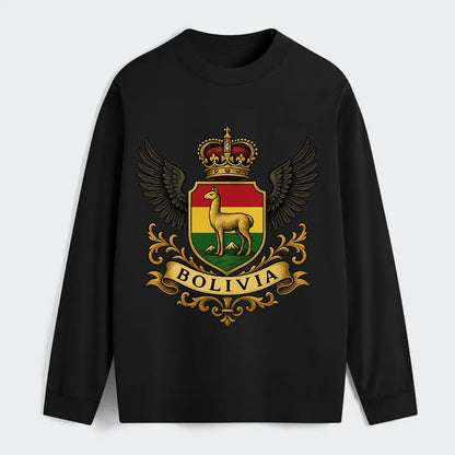 Bolivia Llama Emblem  - Classic Long Sleeve Shirt - Black