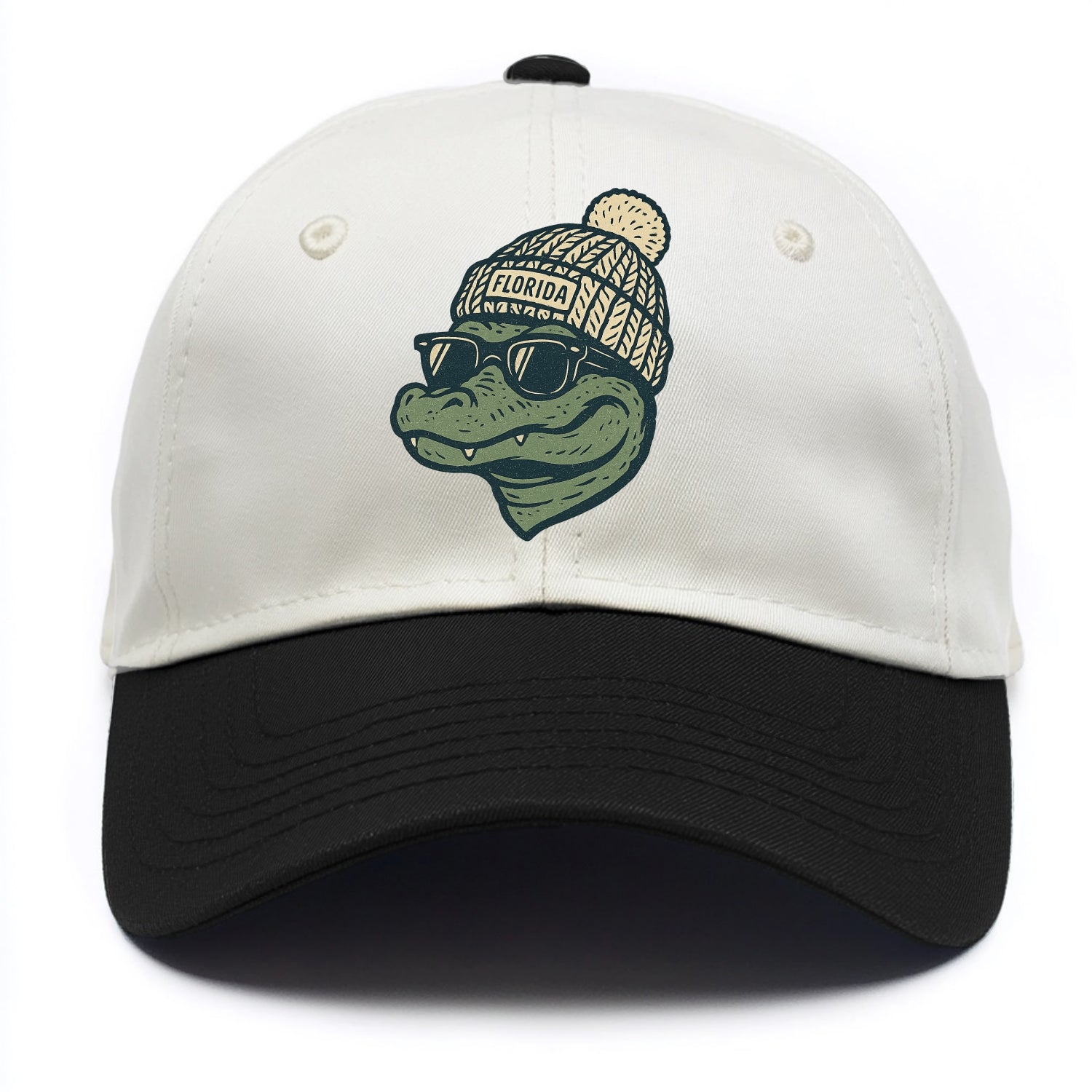 Gainesville Gator wearing Florida beanie - Two Tone Cap - Black