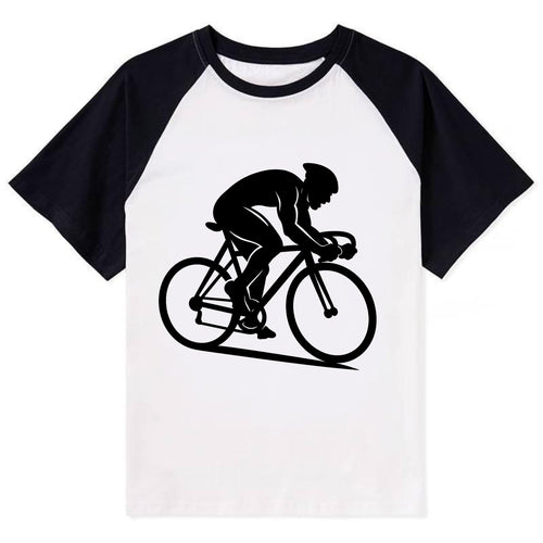 Sprint cyclist racing stance - Contrast Raglan T-shirt