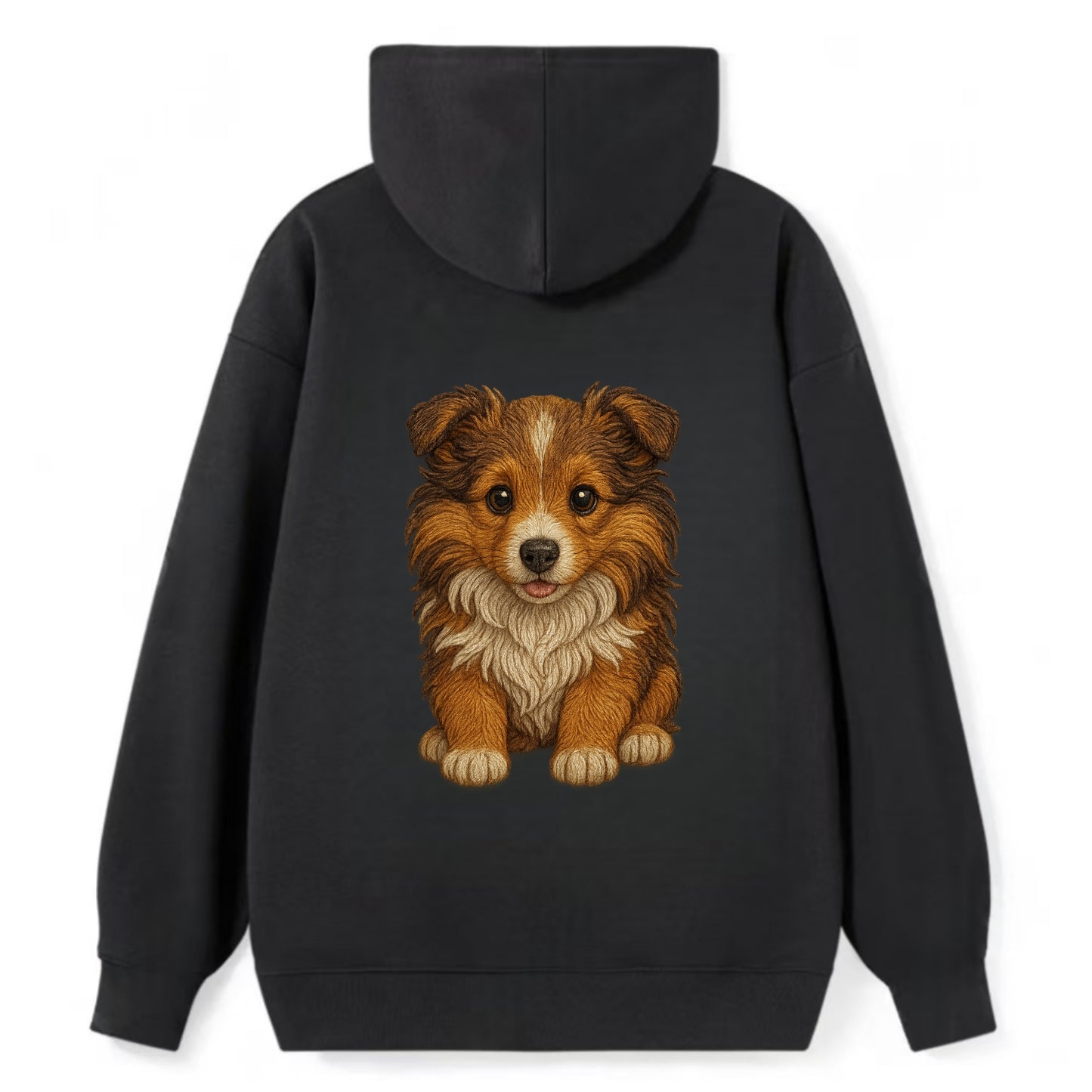 Baby Shetland Sheepdog Puppy - mini collie look, flowing mane, - Classic Pullover Hoodie - Black