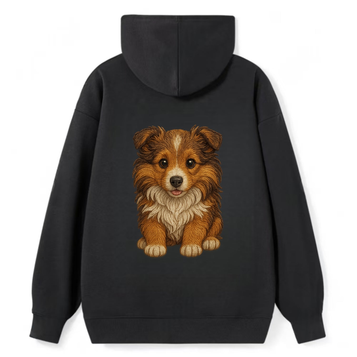 Baby Shetland Sheepdog Puppy - mini collie look, flowing mane, - Classic Pullover Hoodie - Black