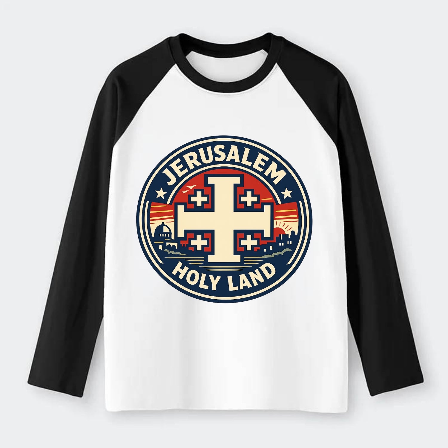 Heritage of the Cross - Raglan Long Sleeve T-Shirt - Black