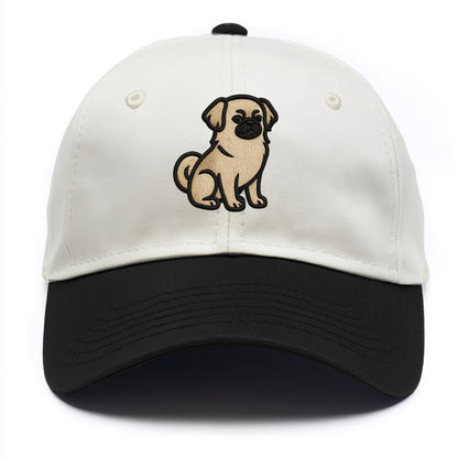 Tibetan Spaniel - Fawn small dog embroid - Two Tone Cap - Black