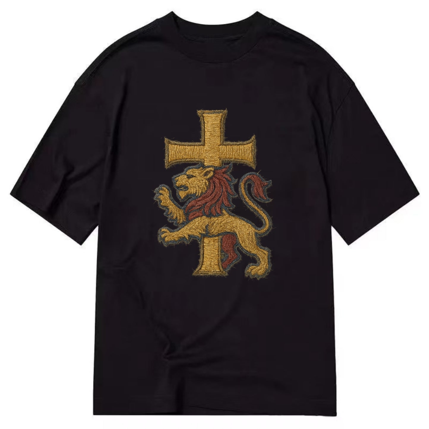 Lion and Cross  - Classic T-shirt - Black