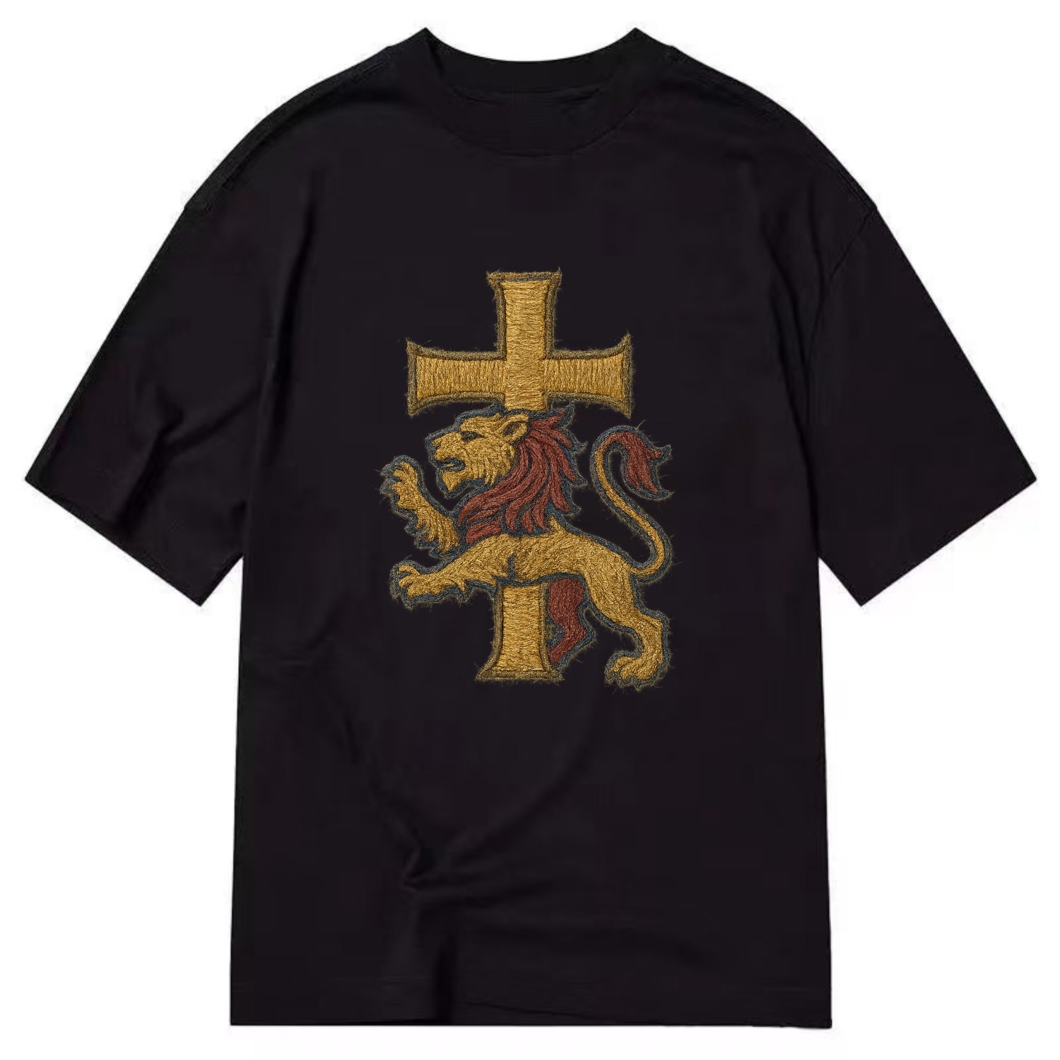 Lion and Cross  - Classic T-shirt - Black