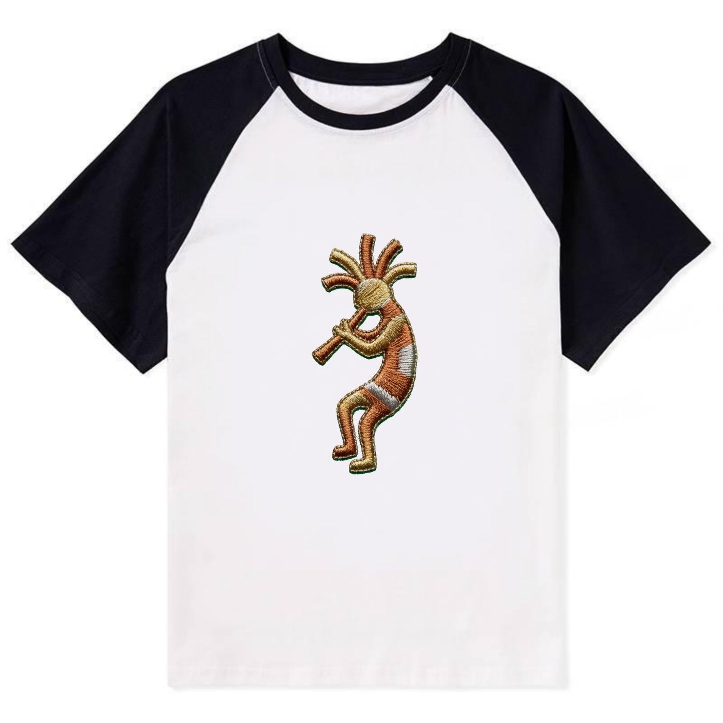 Kokopelli - Contrast Raglan T-shirt - Black