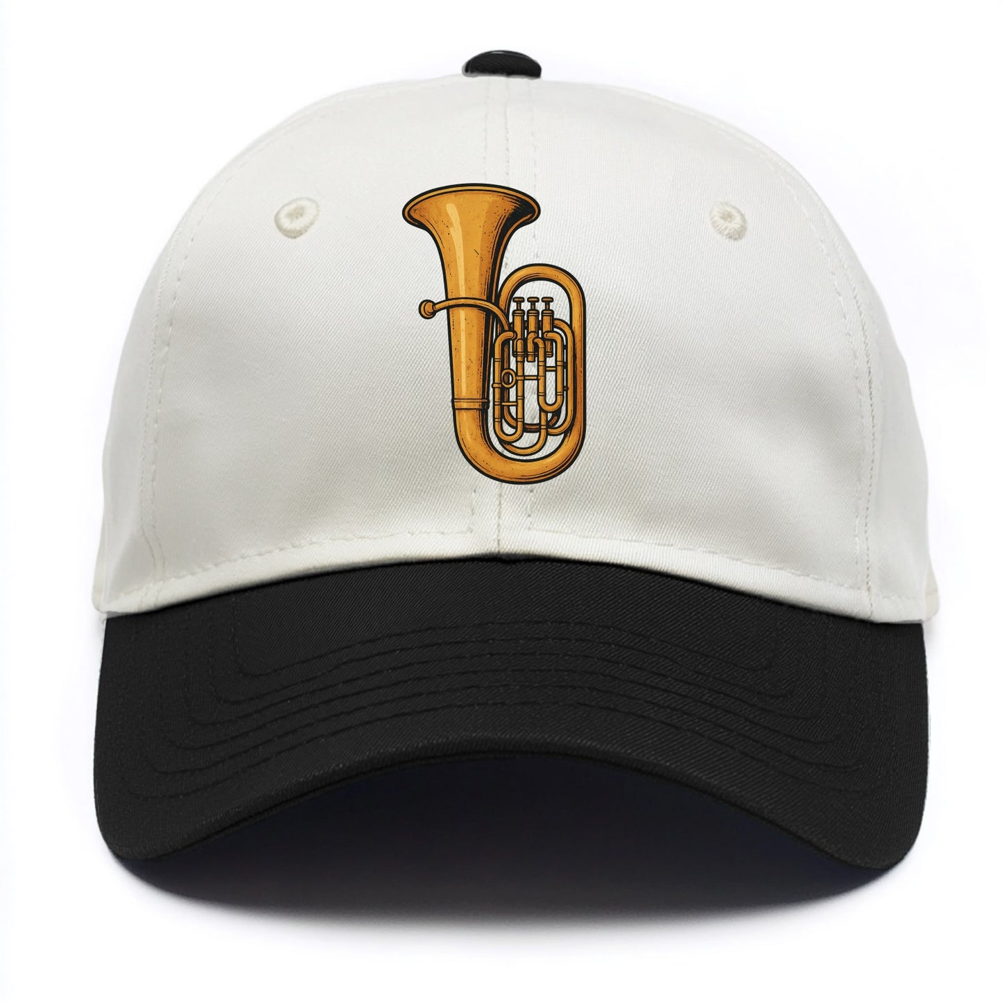 Tuba with large brass bell - Two Tone Cap - Black