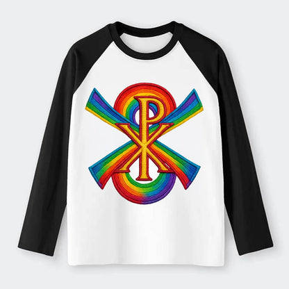 Chi Rho  - Raglan Long Sleeve T-Shirt - Black
