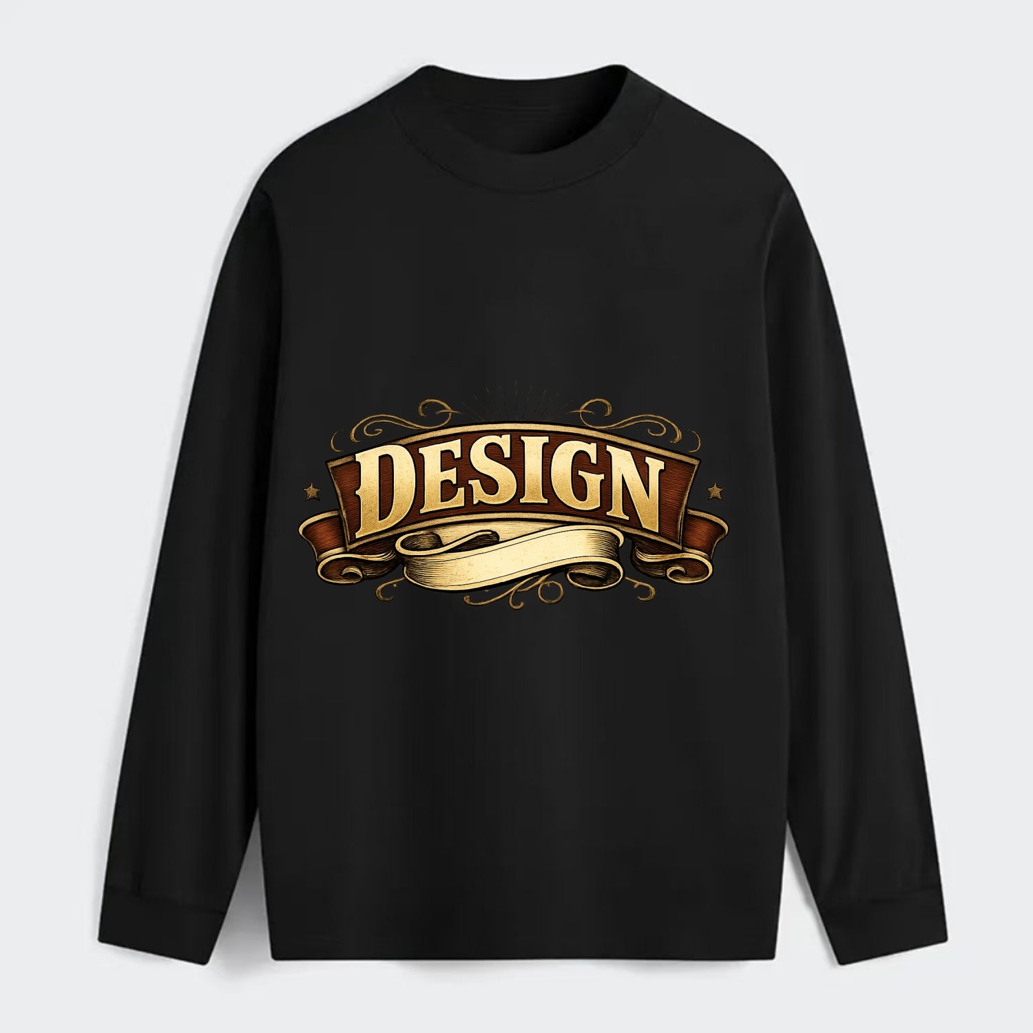 Bold typography design - "DESIGN" - intentional creation, aesthetic - Classic Long Sleeve Shirt - Black