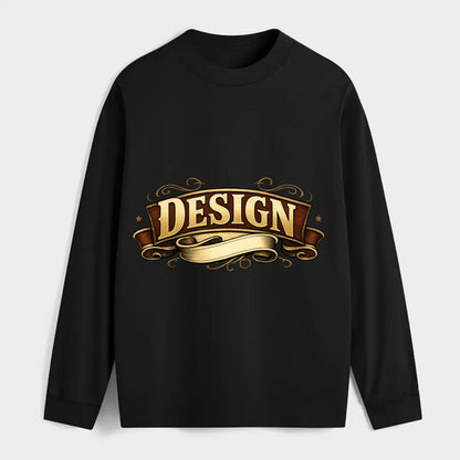 Bold typography design - "DESIGN" - intentional creation, aesthetic - Classic Long Sleeve Shirt - Black