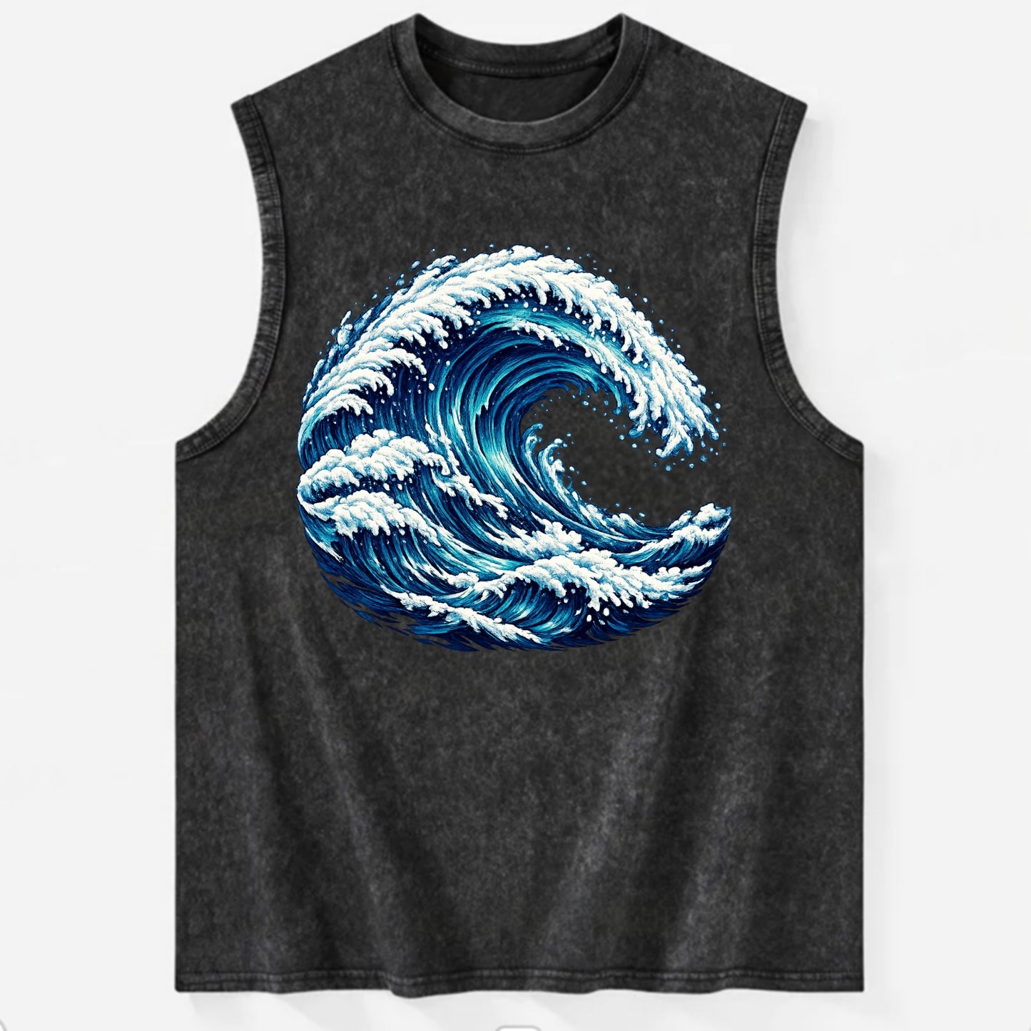 Ocean Wave - Vintage Washed Tank - Black