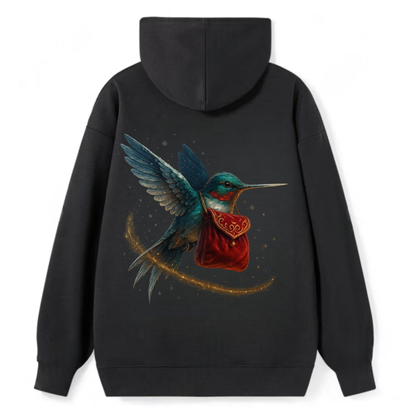 Frostbite Hummingbird Courier  - Classic Pullover Hoodie - Black