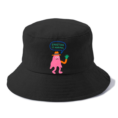 GHOSTING IS NORMAL | Transparent ghost texting - Bucket Hat - Black