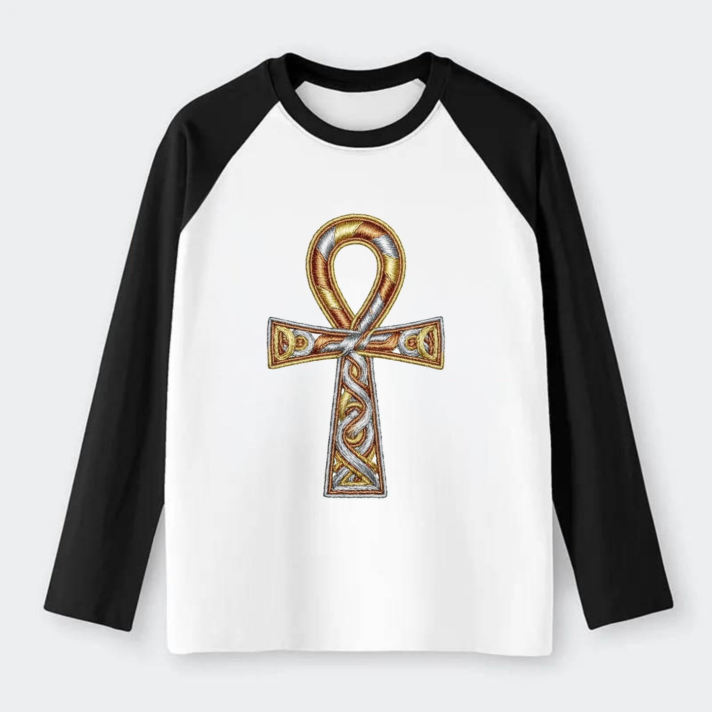 Ankh of Life - Raglan Long Sleeve T-Shirt - Black