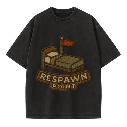 Respawn Point  - Vintage T-shirt - Black