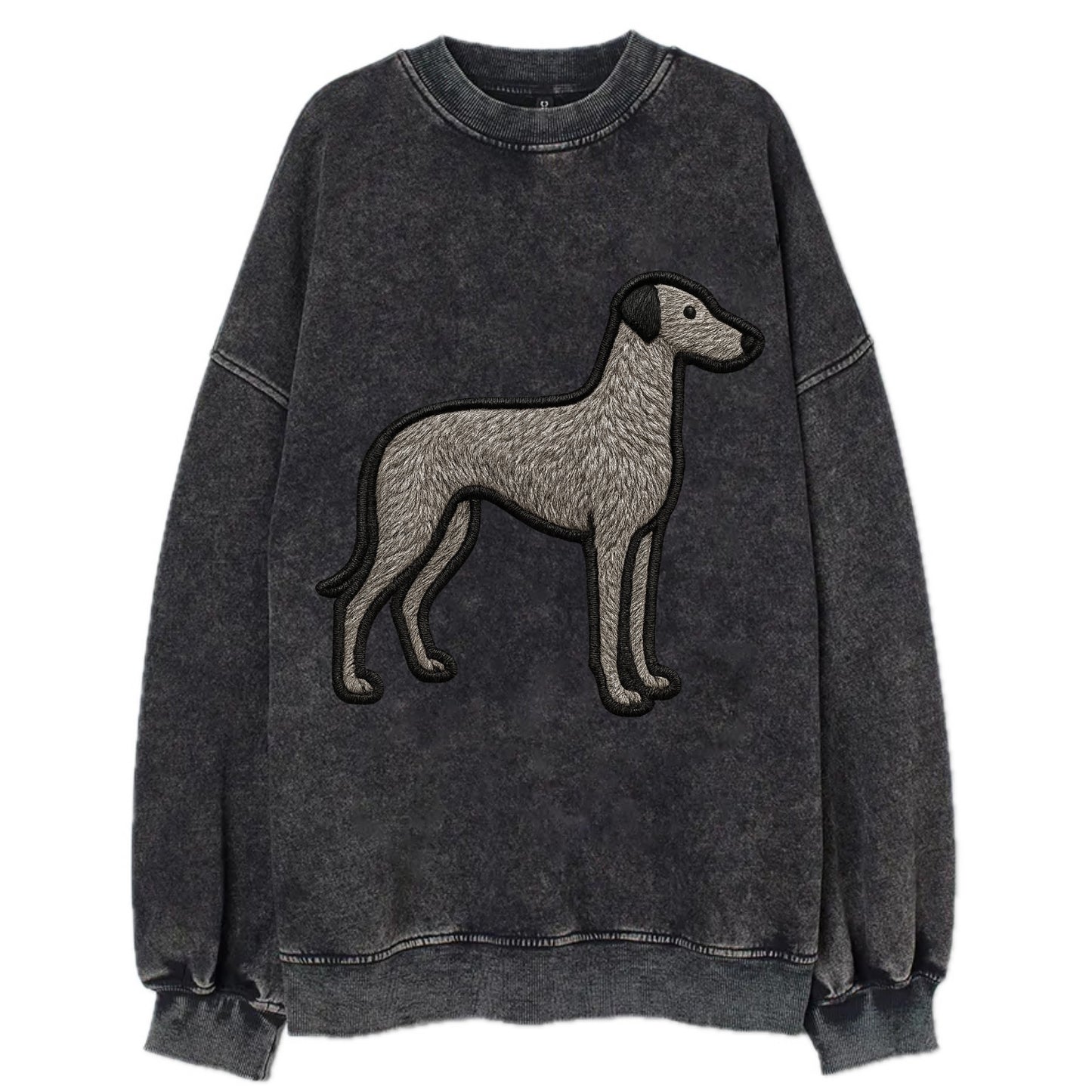 Scottish Deerhound - Trendy hound silhou - Vintage Sweatshirt - Black