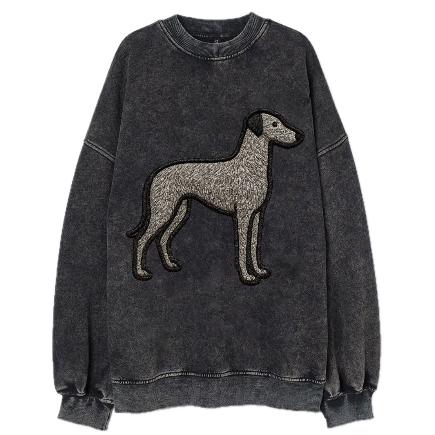 Scottish Deerhound - Trendy hound silhou - Vintage Sweatshirt - Black