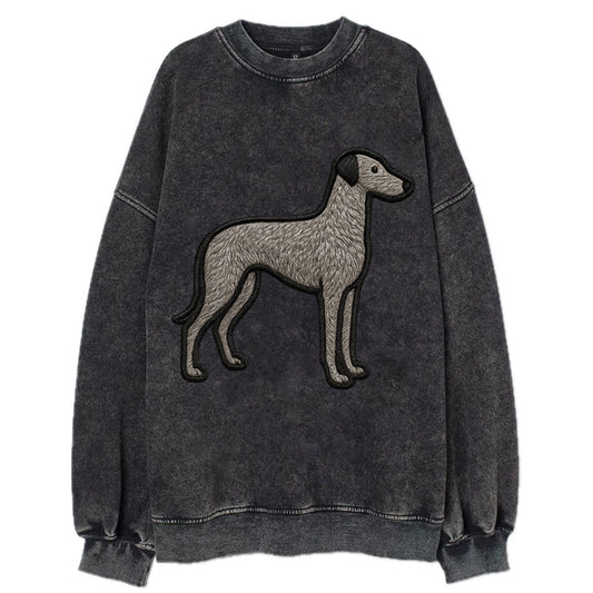Scottish Deerhound - Trendy hound silhou - Vintage Sweatshirt - Black