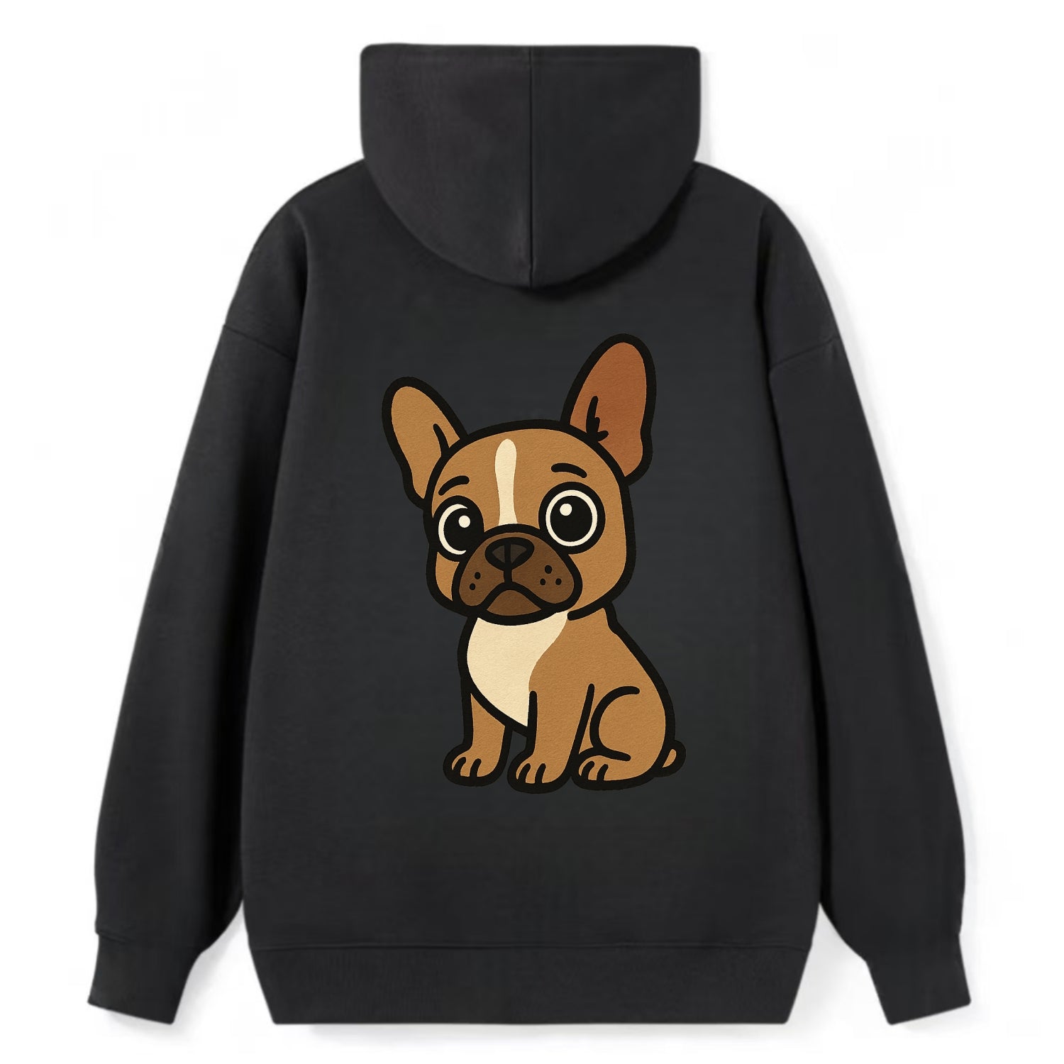 French Bulldog - Head tilt one ear up - Classic Pullover Hoodie - Black