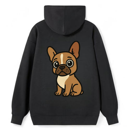 French Bulldog - Head tilt one ear up - Classic Pullover Hoodie - Black