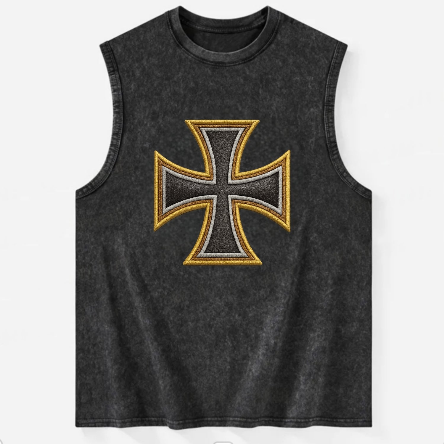 Teutonic Cross  - Vintage Washed Tank - Black