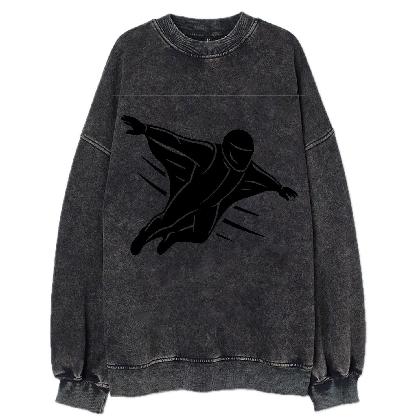 Wingsuit flyer gliding - Vintage Sweatshirt - Black