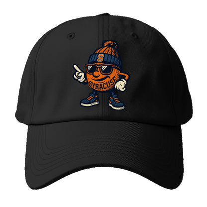 Syracuse Orange wearing Syracuse beanie with S patch - Baseball Cap For Big Heads - Black