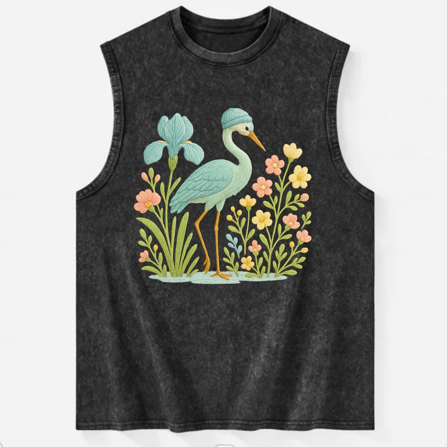 Mint Crane - Vintage Washed Tank - Black
