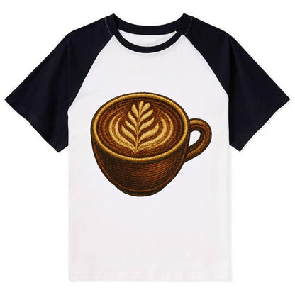 Latte Art  - Contrast Raglan T-shirt - Black