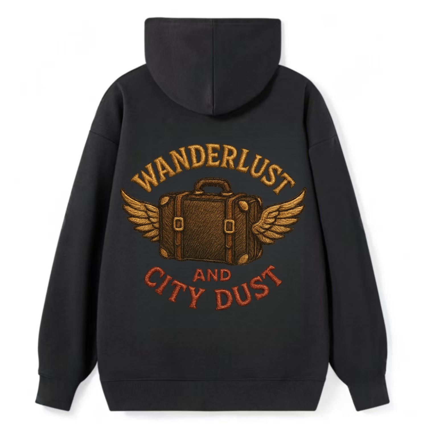 Wanderlust And City Dust  - Classic Pullover Hoodie - Black