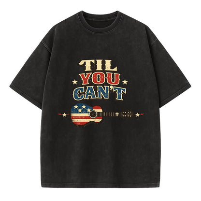 Til You Cant - Flag Guitar - Vintage T-shirt - Black