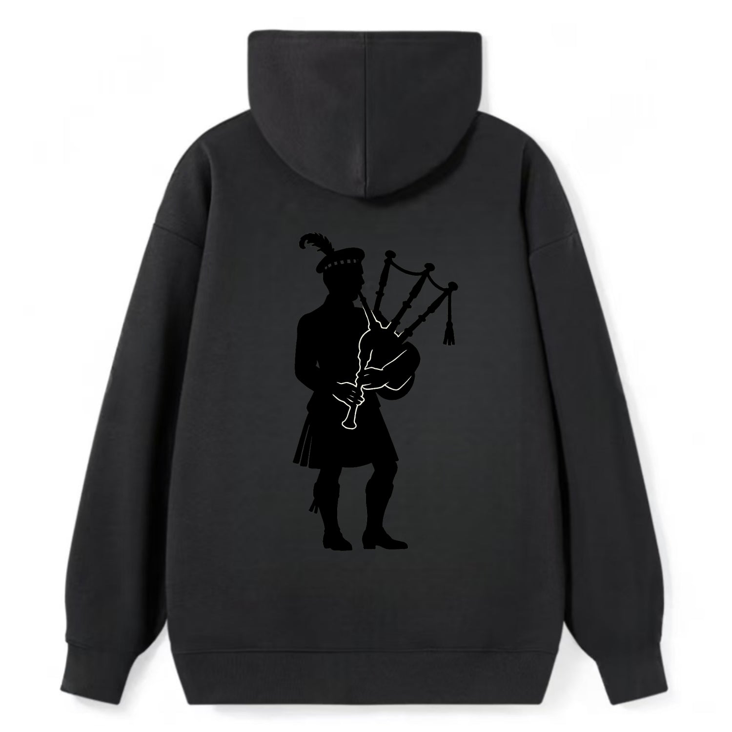 Bagpiper in traditional stance - Classic Pullover Hoodie - Black