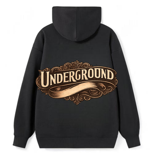 Bold typography design - UNDERGROUND - hidden scene, alternative - Classic Pullover Hoodie