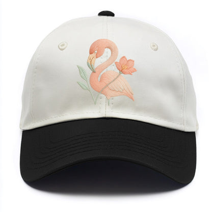 Peach Flamingo - Two Tone Cap - Black