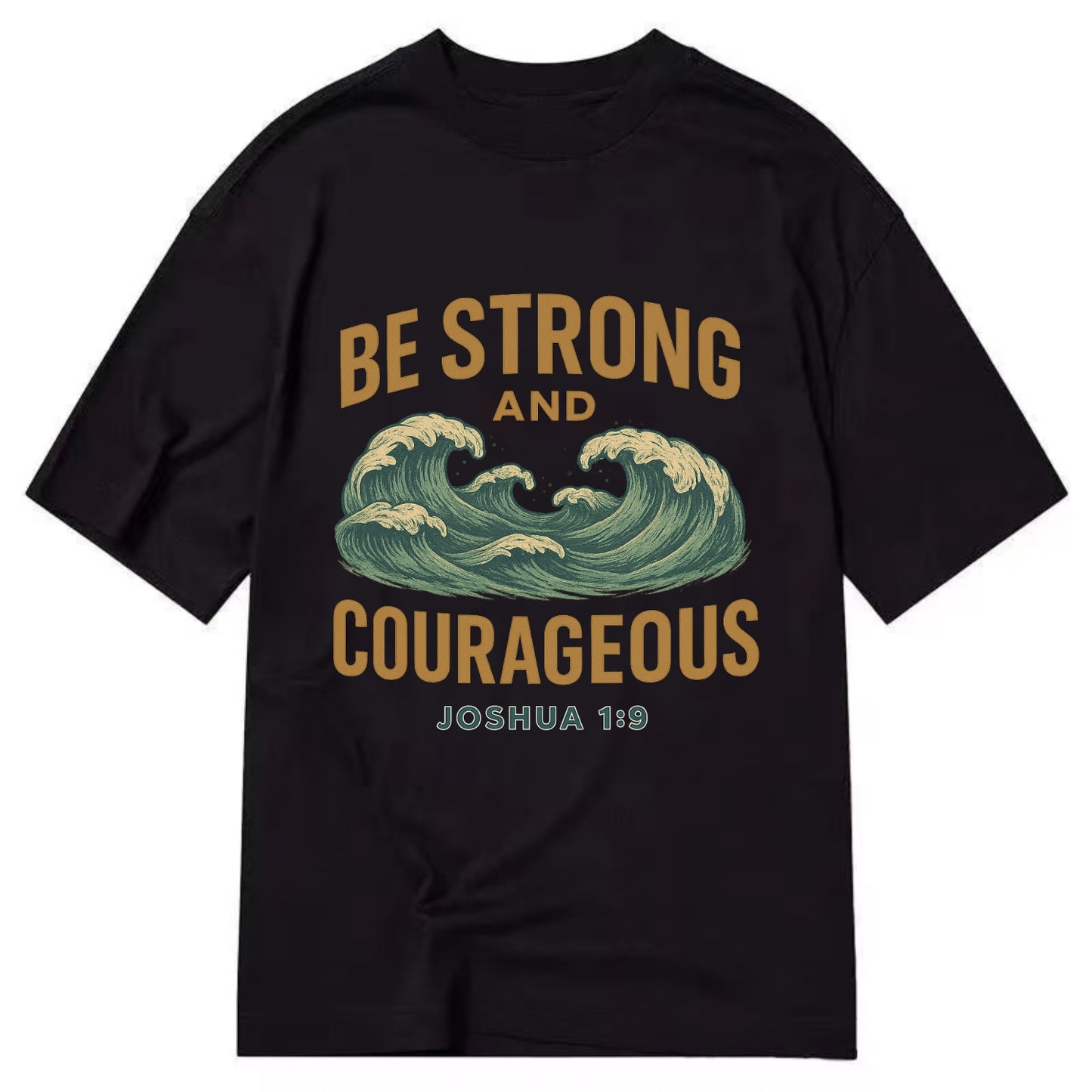 Joshua 1:9 Ocean - Classic T-shirt - Black