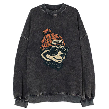 Madison Badge - Vintage Sweatshirt - Black