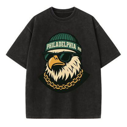 "eagle" "philadelphia" "phi" "green" "us East" - Vintage T-shirt - Black