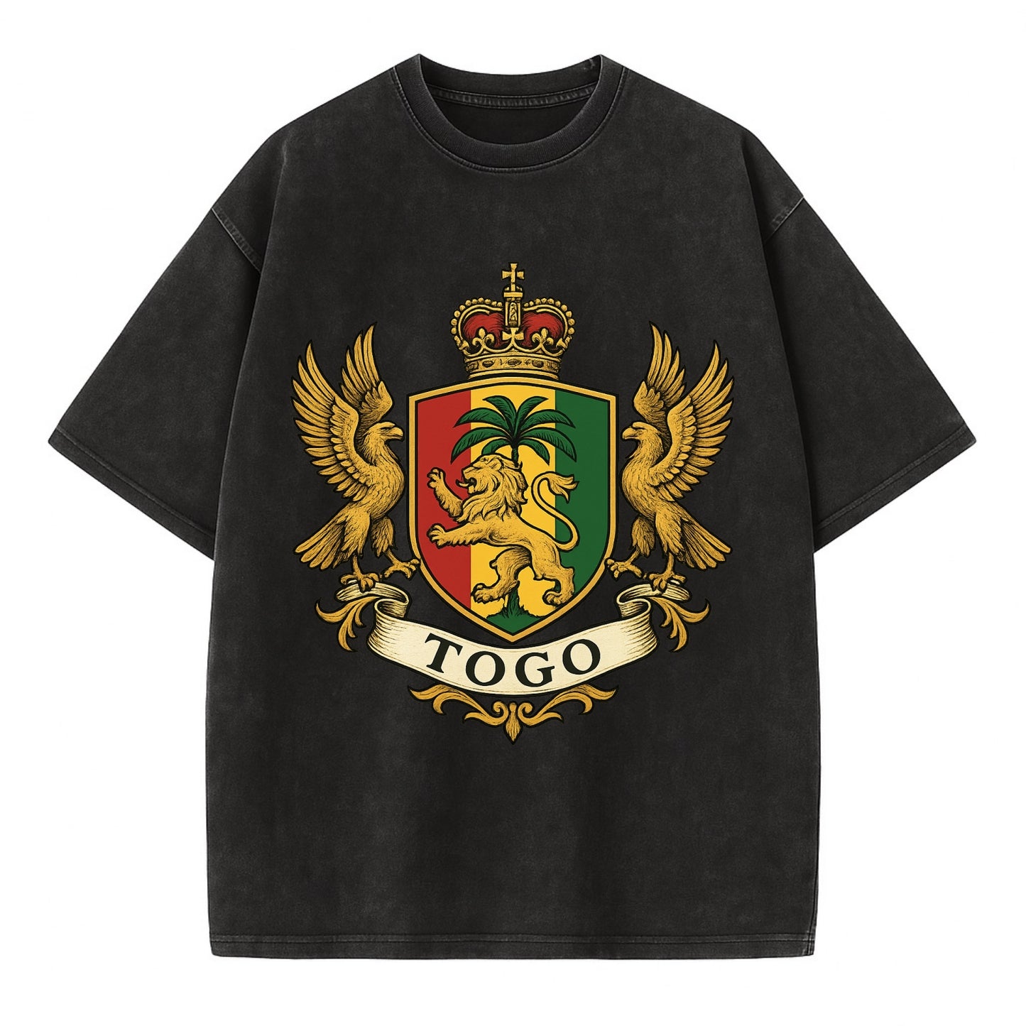 Togo Heritage Badge  - Vintage T-shirt - Black