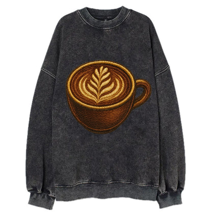 Latte Art  - Vintage Sweatshirt - Black