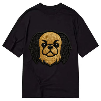 Japanese Chin - Modern flat-face logo wi - Classic T-shirt - Black